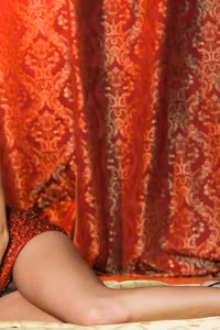 Roxy Deville pulls off her red dress and then kneels down on the floor while dragging you onto...