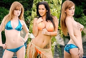 Busty Bikini Babes Make Each Other Cum